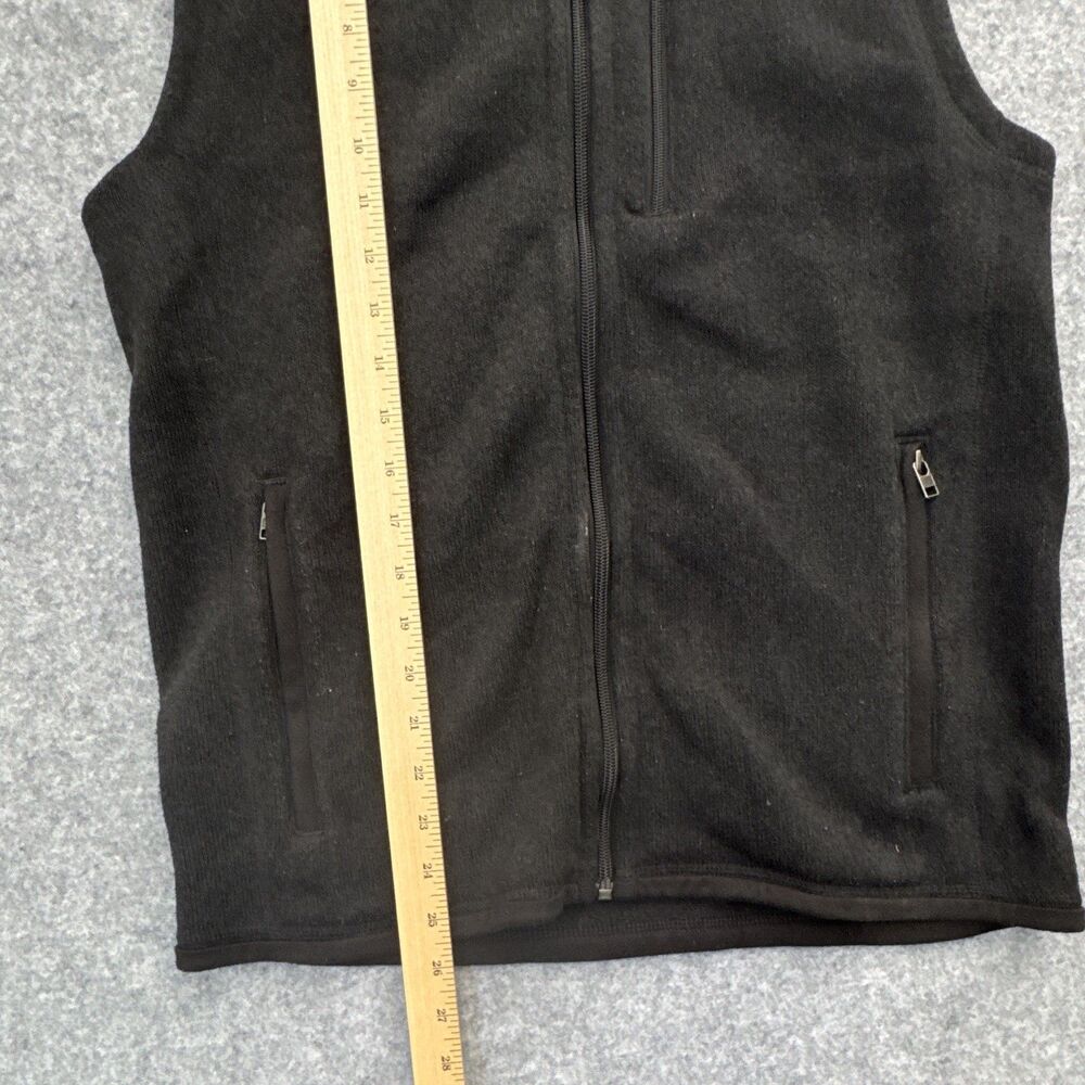 Patagonia Black Full Zip Fleece Vest Men's Size M Stand-Up Collar Logo Black - Picture 4 of 7